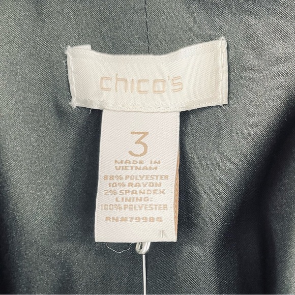 NWT Chico’s Smooth Plush Kelly Ann Black Felt Jacket XL 16-18 Hook Eye Closure - Picture 3 of 8